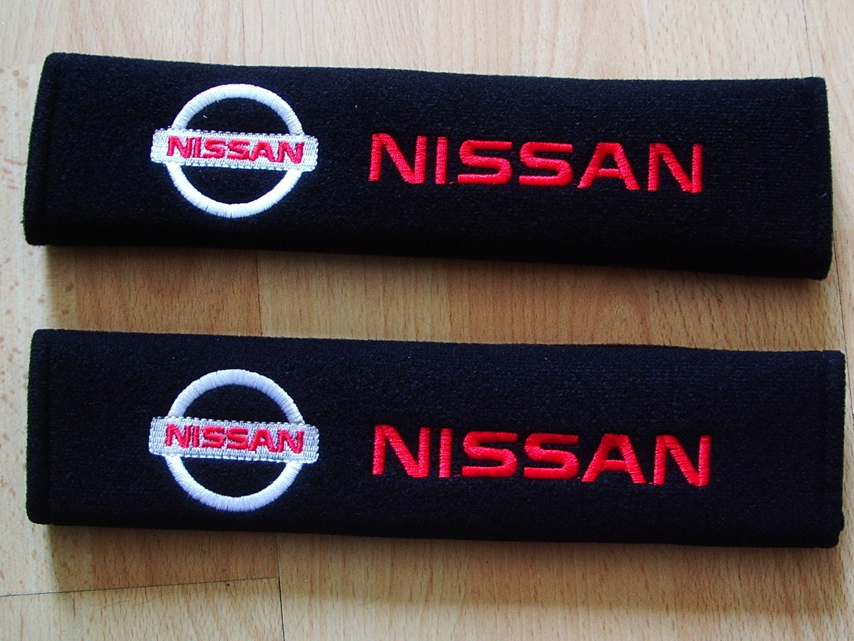 A Pair of New Beautifully Embroidered NISSAN Seat Belt Covers 1st Class Postage Etsy