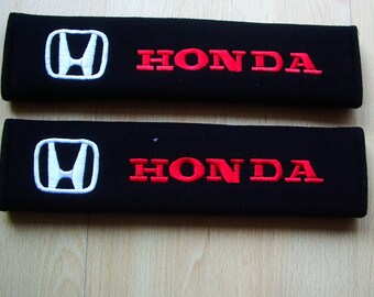 A pair of beautifully embroidered HONDA soft seat belt covers free postage