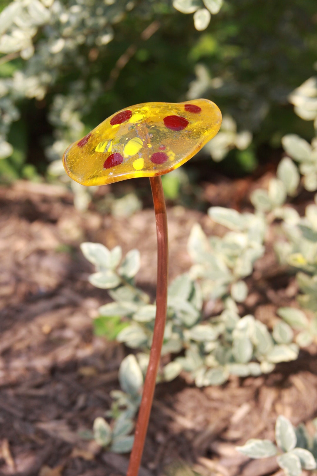 Whimsical Fused Glass Garden Mushroom Etsy