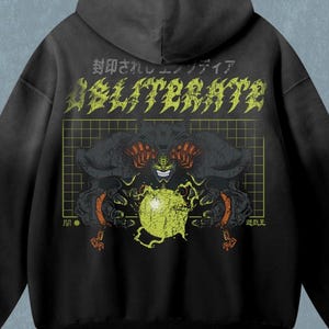 Anime | Acid Wash Hoodie | Vintage | Manga | Anime Shirt | Manga Shirt | Duel King | Forbidden One