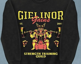 OSRS Strength | Gym | Acid Wash Sweatshirt | Streetwear | Oversized | Old School Runescape For Him | Gift For Her
