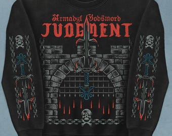 OSRS Godsword | Acid Wash Sweatshirt | Streetwear | Oversized | Old School Runescape For Him | Gift For He