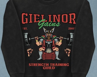 OSRS Strength | Gym | Acid Wash Sweatshirt | Streetwear | Oversized | Old School Runescape For Him | Gift For Her