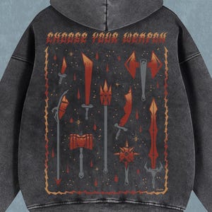 OSRS Weapons | Oversize Zip Hoodie | Streetwear | Old School Runescape For Him | Gift For Her