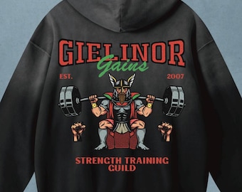 OSRS Strength | Gym | Acid Wash Hoodie | Streetwear | Oversized | Old School Runescape For Him | Gift For Her