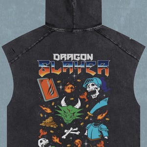 OSRS Dragon Slayer | Tank Hoodie | Streetwear | Old School Runescape For Him | Gift For Her