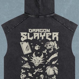 OSRS Dragon Slayer | Tank Hoodie | Streetwear | Old School Runescape For Him | Gift For Her