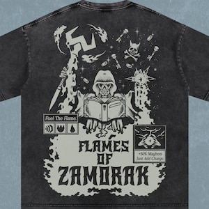 OSRS Zamorak | Spell  | White  | Oversize T-Shirt | Acid Wash | Old School Runescape For Him | Gift For Her