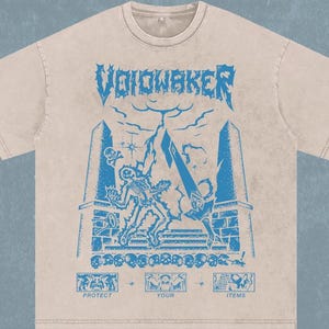 OSRS Voidwaker Tee, Old School RuneScape Weapon Shirt, Minimalist PK Gamer T-Shirt, Fantasy Combat Gift, Oversized Acid Wash Tee