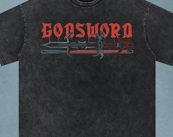 OSRS Godsword Shirt, Old School RuneScape Weapon Tee, AGS PKer Graphic T-Shirt, Funny Gamer Gift, Acid Wash Oversized Tee