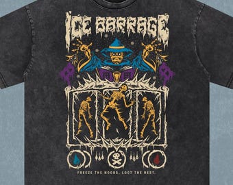 OSRS Barrage | Oversize T-Shirt | Acid Wash | Old School Runescape For Him | Gift For Her