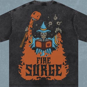 OSRS Fire Surge | Oversize T-Shirt | Acid Wash | Old School Runescape For Him | Gift For Her