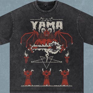 OSRS YAMA | Oversize T-Shirt | Acid Wash | Old School Runescape For Him | Gift For Her