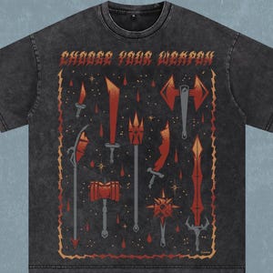 OSRS Weapons | Oversize T-Shirt | Acid Wash | Old School Runescape For Him | Gift For Her