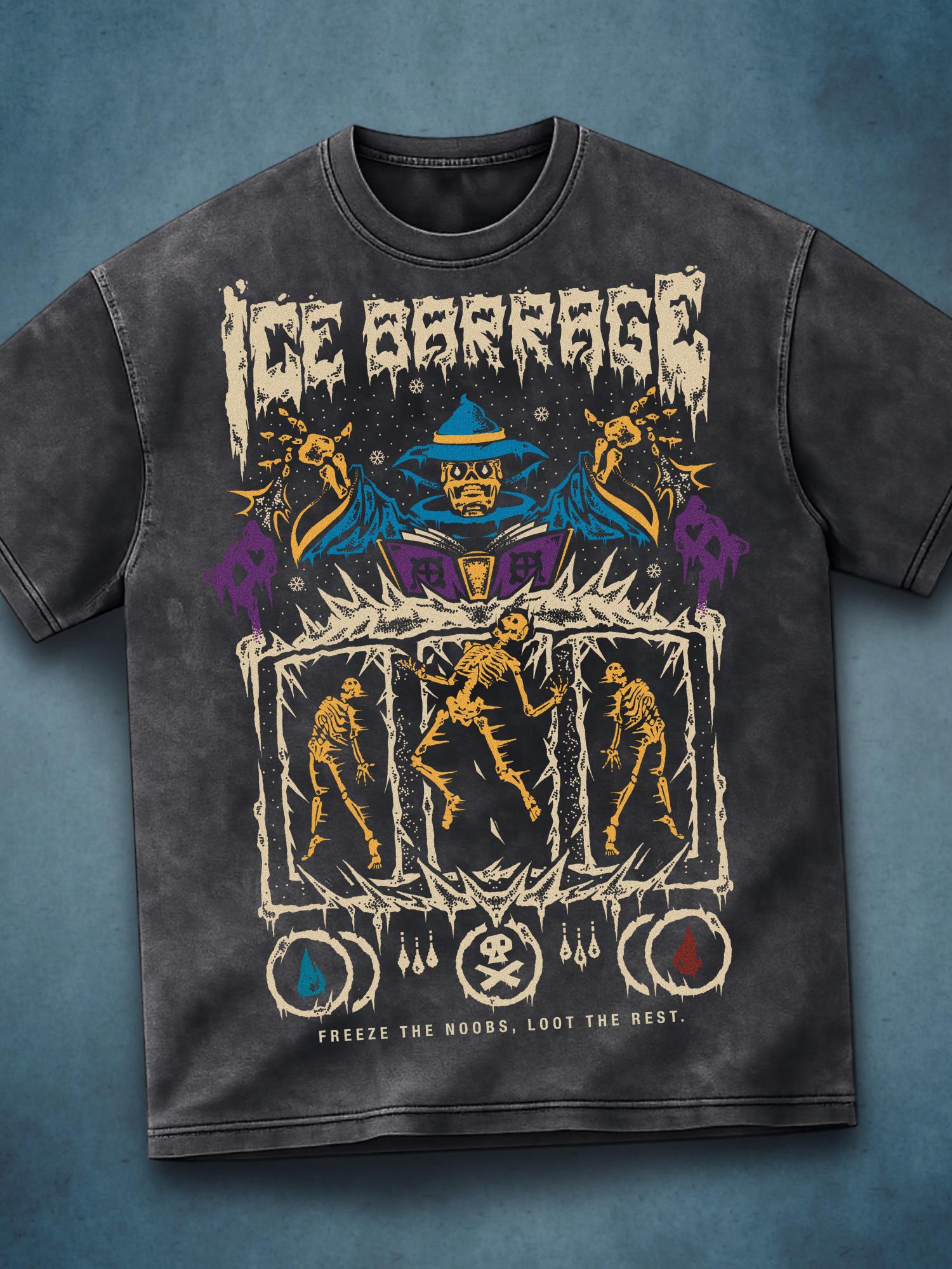 OSRS Ice Barrage Shirt, Old School Runescape Pvp Tee, Acid Wash