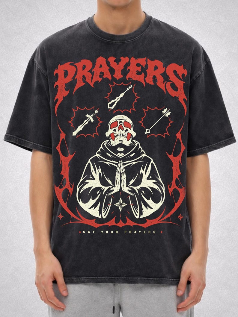 Say Your Prayers Shirt, Old School RuneScape Prayer Tee, OSRS Gamer T Shirt, Funny MMORPG Gaming Shirt, Dark Fantasy Graphic Tee Gift imagem 5