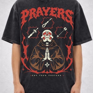 Say Your Prayers Shirt, Old School RuneScape Prayer Tee, OSRS Gamer T Shirt, Funny MMORPG Gaming Shirt, Dark Fantasy Graphic Tee Gift image 5