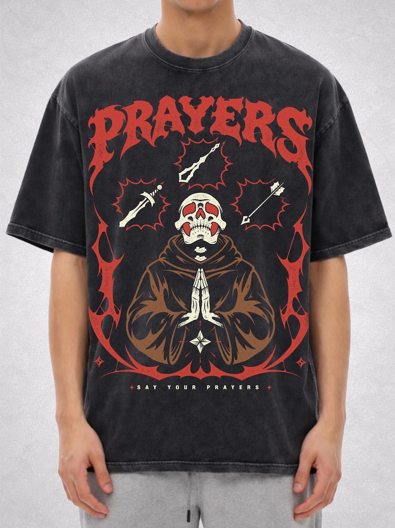 Say Your Prayers Shirt, Old School RuneScape Prayer Tee, OSRS Gamer T Shirt, Funny MMORPG Gaming Shirt, Dark Fantasy Graphic Tee Gift image 5