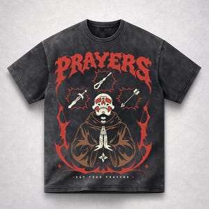 Say Your Prayers Shirt, Old School RuneScape Prayer Tee, OSRS Gamer T Shirt, Funny MMORPG Gaming Shirt, Dark Fantasy Graphic Tee Gift image 3