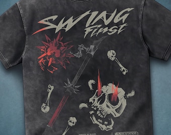 OSRS Crimson Kisten, Oversized Acid Wash Tee, Inspired by RuneScape
