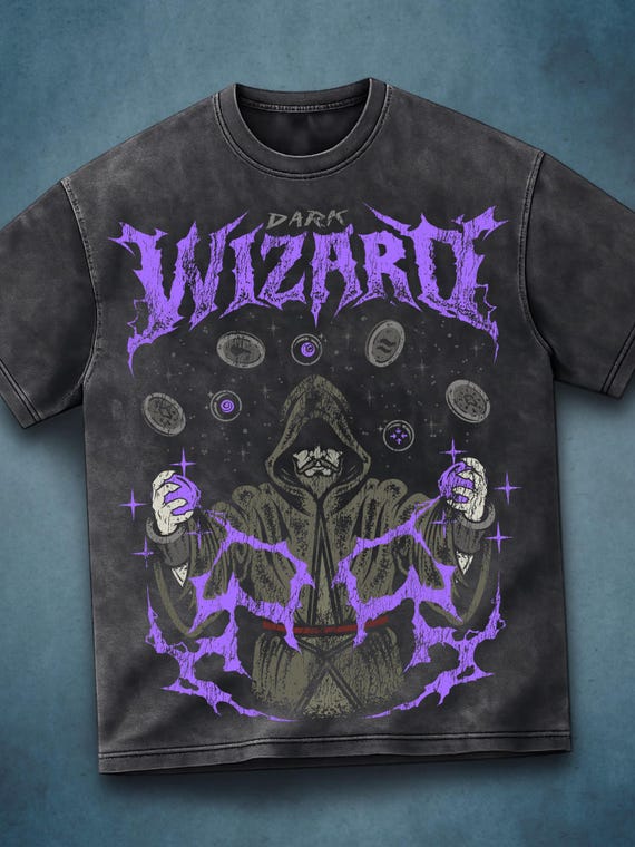 osrs オシリス　シアーグラフィティトップス OSRS Dark Wizard Shirt, Oversized Acid Wash Tee, Inspired by