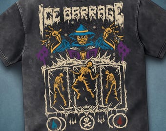 OSRS Ice Barrage Shirt, Old School RuneScape PvP Tee, Acid Wash Oversized Gaming T-Shirt, Mage Gift