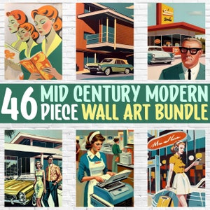 Mid Century Modern Wall Art Bundle | Printable Wall Art Prints | Poster Digital Download Wall Art | Digital Prints Downloadable Art Prints