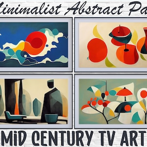 Mid Century Modern Minimalist Samsung Frame TV art Minimalist, Midcentury Abstract Art Pack, Mid-century Frame TV Art