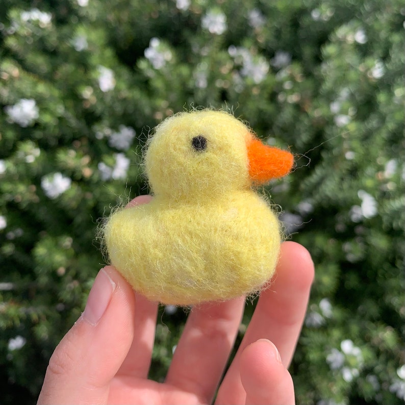 Needlefelted Duck Keychain Soft Handmade Felted Wool Charm Etsy