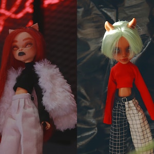 Long sleeve high neck top - Monster / Ever After / Bratz doll clothes of high fashion