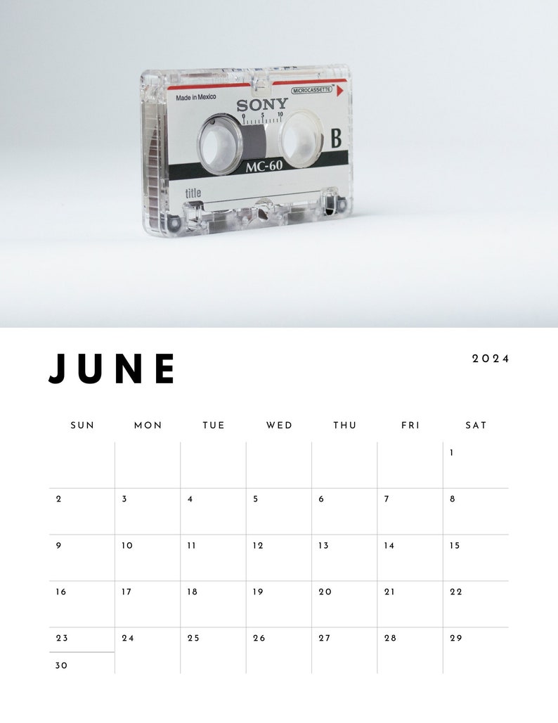 Vintage Retro sony calendar 2024 80s Cassette Player Etsy México