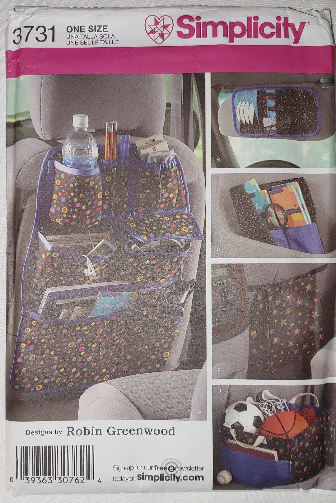 Simplicity 3731 Car Organizer Pattern - Etsy