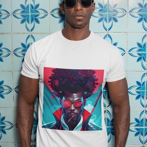 Ninja Art , Anime, ninja, black male, afro