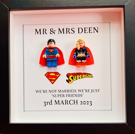 Wedding Gift Lego DC Marvel Minifigures Lego Frames Superhero Gift Fathers Day Birthday Personalised Gifts Personalised Frames Etsy