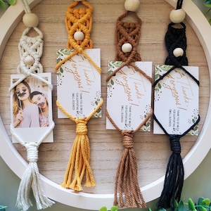 Macrame Polaroid Photo Hanger | Boho Car Charm | Rearview Mirror Picture Holder | Instax Fujifilm Photo Frame/Hanger | Unique Macrame Gift