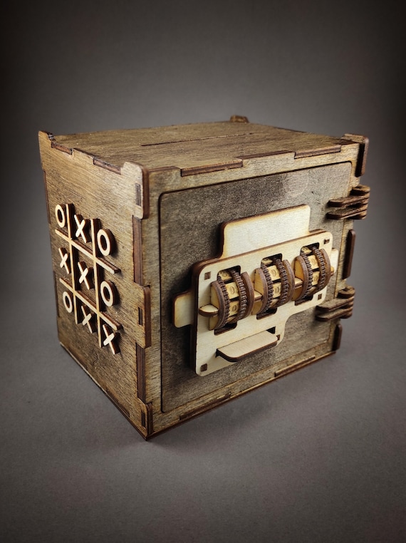 Tic tac toe box l Safe box l Gift ideas l Escape room game l Gift wrapping ideas l Gift l Puzzle I Wedding gifts I Birthday gift Piggy bank