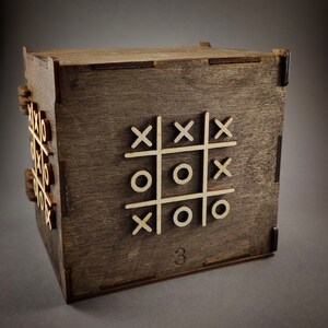 Tic tac toe box l Safe box l Gift ideas l Escape room game l Gift wrapping ideas l Gift l Puzzle I Wedding gifts I Birthday gift Piggy bank image 3
