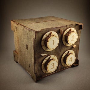 Touwen houten kist I Ontgrendel je cadeau I Verjaardagscadeau I Huwelijkscadeau I Escape room puzzel