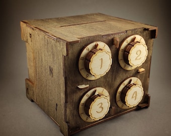 Ropes wooden box I Unlock your gift I Birthday gift I Wedding gift I Escape room puzzle