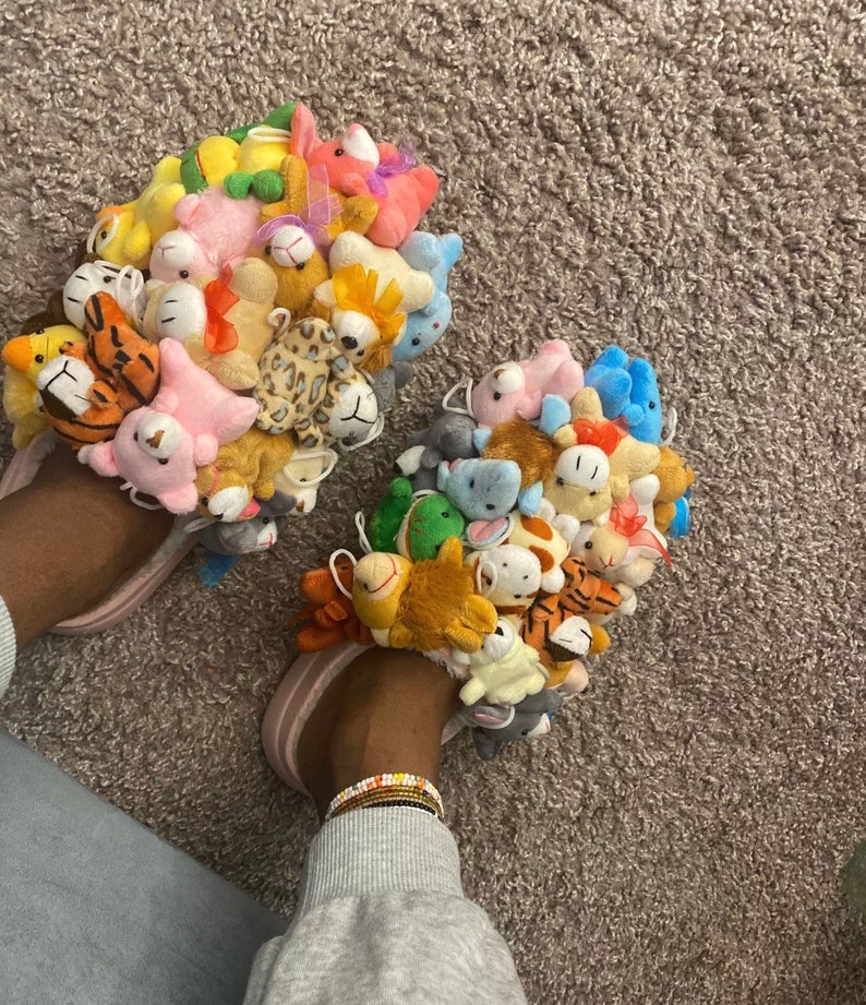 Mini Stuffed Animal Slippers Etsy