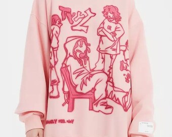 Pink Graphic Hoodie - Etsy