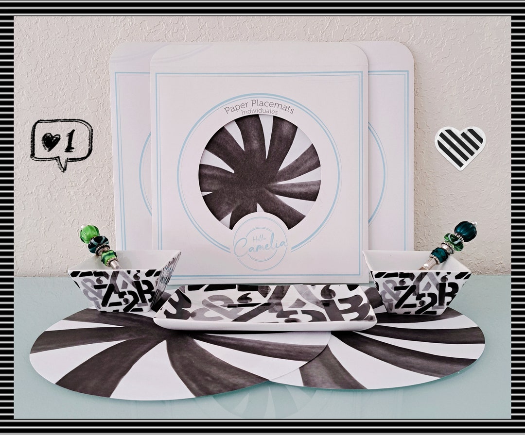 Paper Placemats Round Set of 24 High Quality With Exclusive Designs Etsy