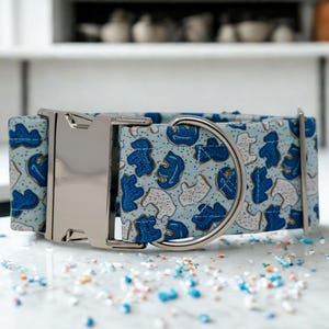 Blue Animal Cookie Dog Collar: Thick 2 Inch Collar for Large Breeds