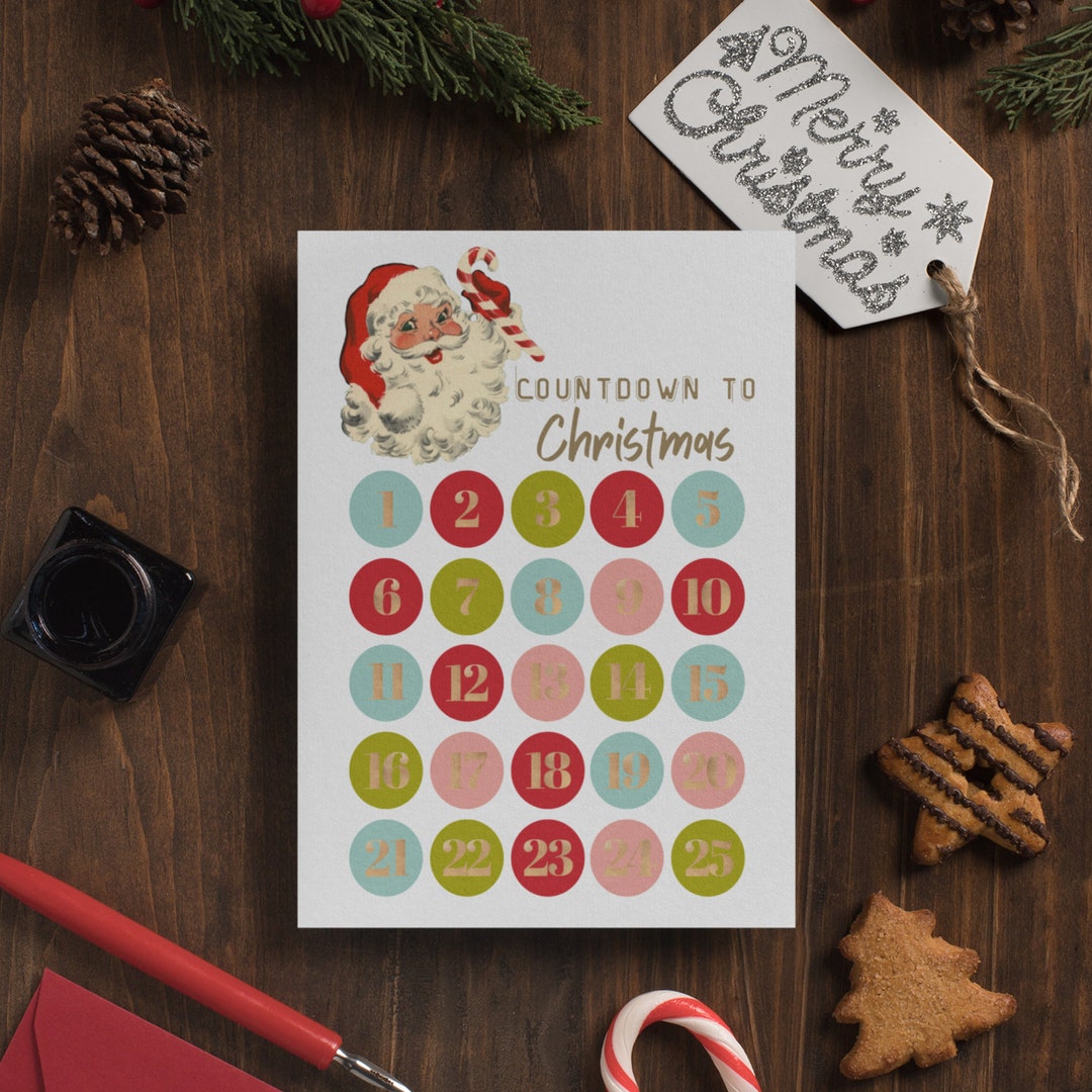 Christmas Countdown Printable Countdown to Christmas Etsy