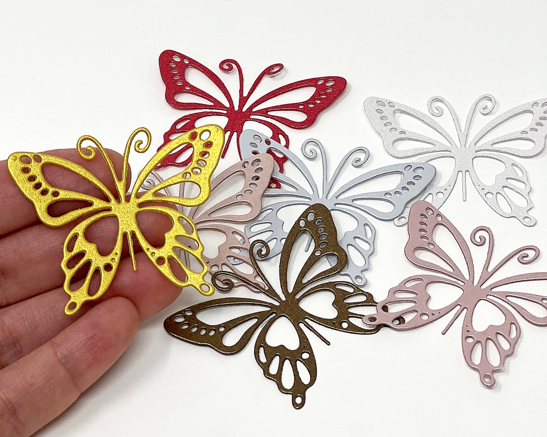 Paper Butterflies Butterfly Die Cuts Metallic Paper Cut - Etsy