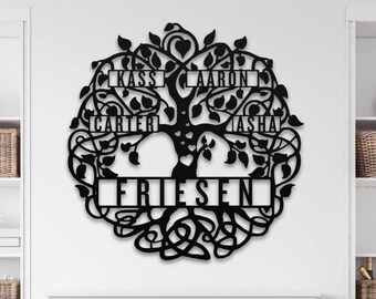 Custom Family Tree Sign: Personalized Metal Wall Art