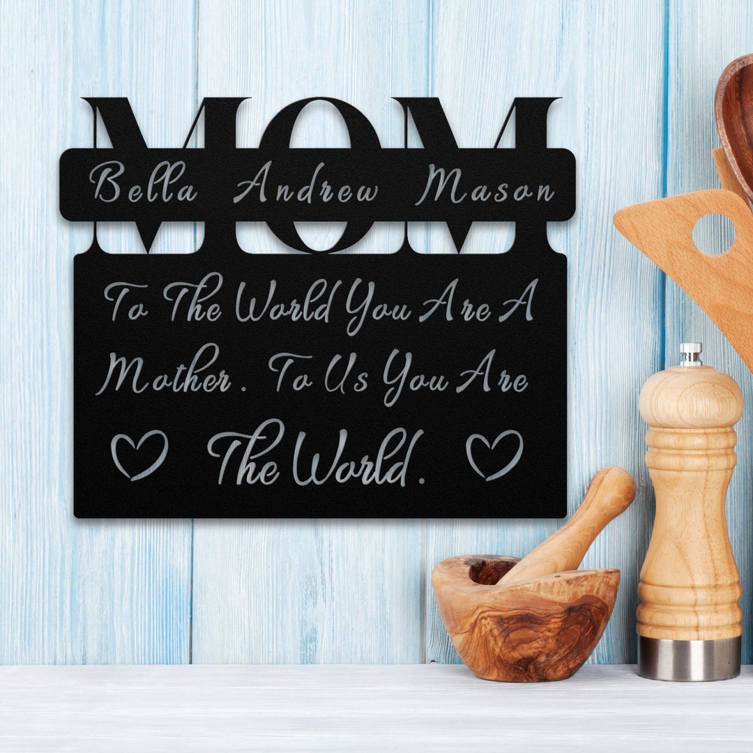Mom Metal Sign Personalized Mom Metal Sign: Custom Family Name, Mother's Day Gift - Etsy