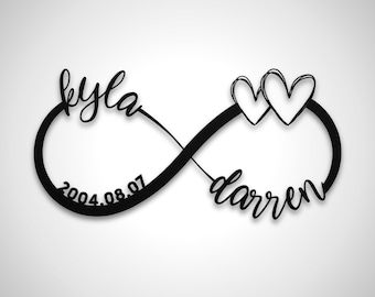 Personalized Infinity Sign | Custom Names & Date, Metal Wedding Gift