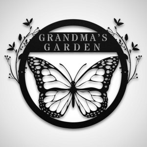 Custom Metal Butterfly Sign for Garden - Weatherproof Yard Art, Ideal Gift for Gardening & Nature Fans, Outdoor Butterfly Decor, Custom Sign