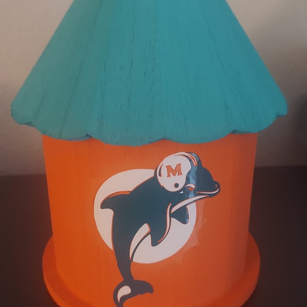 Miami Dolphins Hand Painted Birdhouse